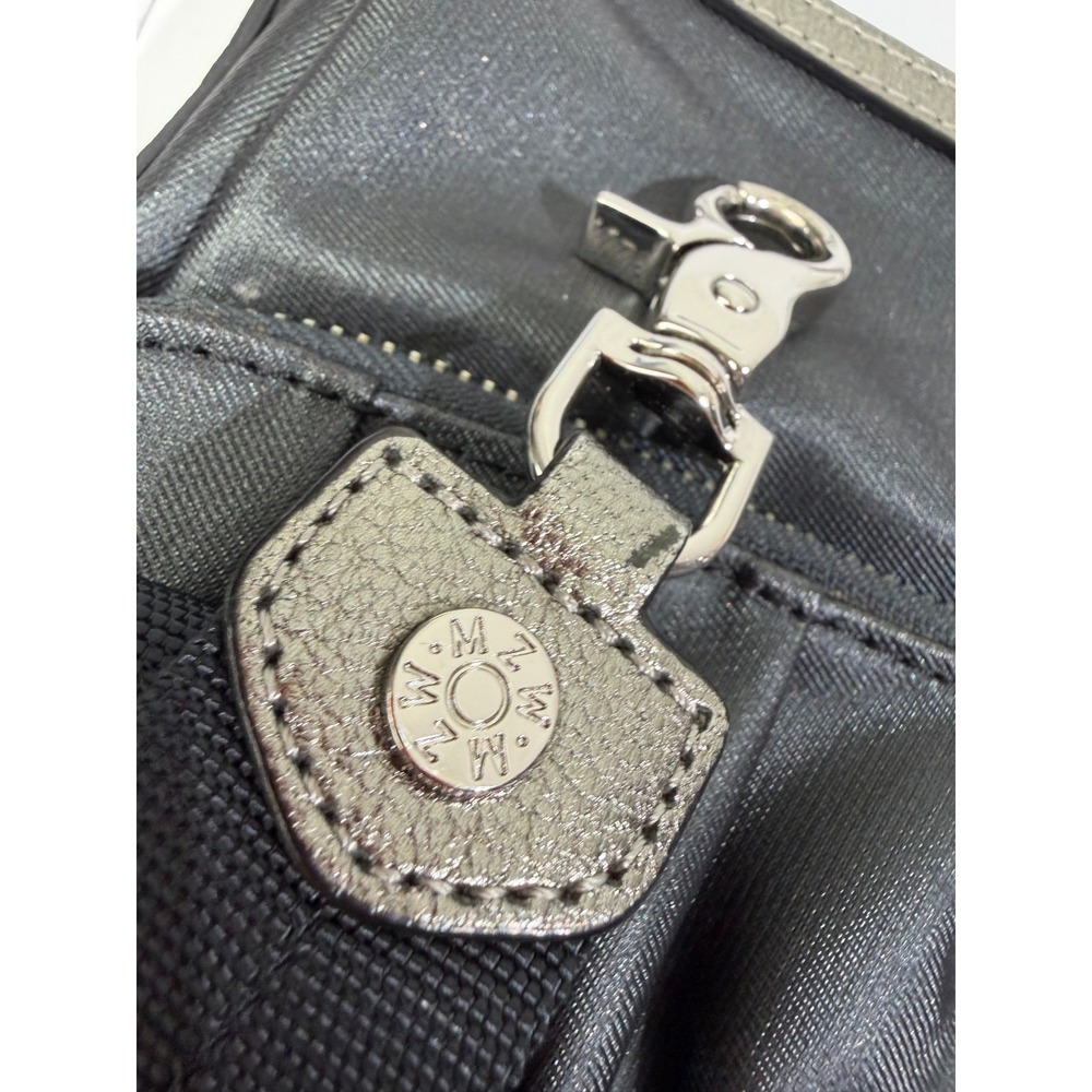 MZ Wallace Set Metallic Graphite Luster Bailey Satchel Crossbody + Makeup Bag - Picture 9 of 16